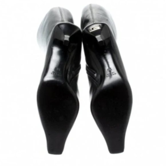 RARE Gucci G heel knee high leather boots 37.5 - Picture 4 of 8